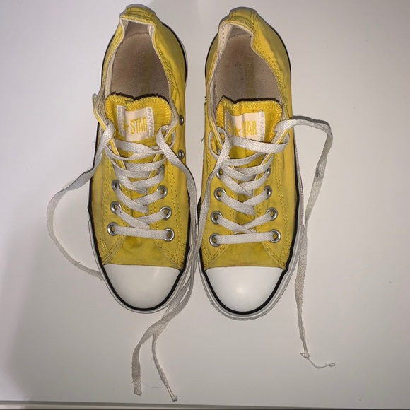 yellow converse tennis shoes
